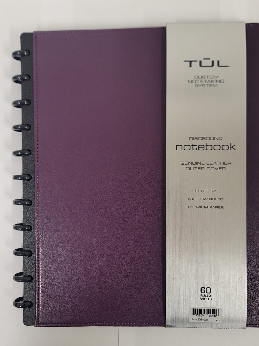 TUL Discbound Notebook Genuine Leather Cover Purple Letter Size